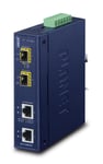 PLANET IP30 Industrial 2-port network media converter Blue