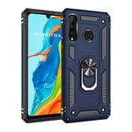 Pilaru for Huawei P30 Lite case/NOVA 4e case, with HD Screen Protector, [Military Grade 16ft. Drop Tested],Magnetic Ring Kickstand Car Mount Protective Cover for Huawei P30 Lite/NOVA 4e,Blue