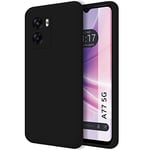 Tumundosmartphone Silicone Liquid Ultra Soft Case for Oppo A77 5G Black