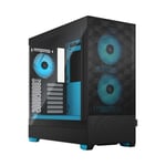 Fractal Design Pop Air RGB Cyan Core Mid Tower Tempered Glass PC Case Black - FD-C-POR1A-02