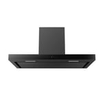 electriQ 90cm Slimline Touch Cooker Hood - Black EIQSLIM90LEDMAXBK