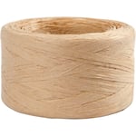 Raffia Pappersgarn, B: 7-8 mm, sand, 100m/ 1 rl.