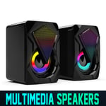 Gaming Bass USB Wired Surround Sound System LED Speakers for Desktop Computer PC