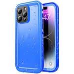 SPORTLINK Coque pour iPhone 14 Pro Max Étanche Antichoc - 360 degres Incassable Militaire Rigide Intégrale Case/Bumper [IP68 Waterproof/Imperméable] Antipoussière [avec Protection Camera+Écran]-Bleu