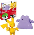 MEGA Pokémon Action Figure Building Toys Set, Poké Ball 2-Pack, Pikachu and Ditto with 42 Pieces, for Kids, JCT43