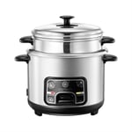 Stainless Steel Rice Cooker, Slow Cooker and Food Steamer, 2-5 Litre Keep Warm Function One Key Control Premium Inner Pot Perfect Rice Every Time Quick & Easy 8 Different Functions (Size : 4L)
