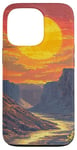 Coque pour iPhone 13 Pro Grand Canyon At Dawn Vintage Paysage graphique