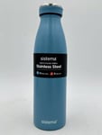 Sistema Stainless Steel Bottle Flask Cup | 500ml Double Walled | Powder Blue