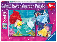 Ravensburger - Puzzle Enfant - Lot de 3 puzzles 49 pièces - Aventure des princesses / Disney Princesses - Fille ou garçon dès 5 ans - Puzzle de qualité supérieure - 3 posters inclus - 09350