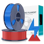 SUNLU Filament PLA Haute Vitesse1.75 mm, Filament PLA pour Imprimante 3D rapide, Conçu pour l'impression à Grande Vitesse, HS-PLA Filament, Précision Dimensionnelle +/- 0.02 mm, 2KG Bleu+rouge