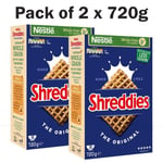 Nestle Shreddies The Original Breakfast Cereal Vegan WholeGrain 2 x 720g