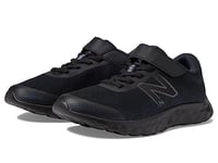 New Balance 520v8 Bungee Lace Sneaker, Black, 1 UK