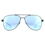 Hugo Boss Mens Classic Aviator Matte Blue Mirror Sunglasses, Size: 60x14x145mm Metal - Size 60x14x145mm