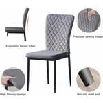 Jymtom - Lot de 4 chaises Dossier haut ,pour salle à manger,matière en Velours et métal - Gris