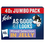 Felix As Good As It Looks Mixed Cat Food 40x100g, Packaging may vary