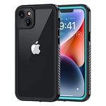 Lanhiem Coque pour iPhone 14 Plus Étanche - Antichoc Incassable 360 Intégrale [avec Protection Écran+Camera] IP68 Waterproof Militaire Chantier Antipoussière Pochette Étanche pour iPhone 14 Plus Bleu