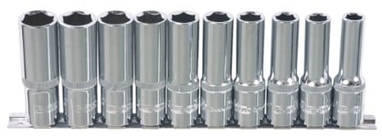 KS TOOLS 918.0610 Jeu de douilles 6 pans - 1/4'' - sur rail - CHROMEplus - 10 pcs