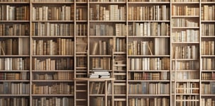 Beige bookshelf