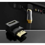 Adaptateur 90 Degres HDMI Male pour TV LG Console Gold 3D FULL HD 4K Television 1080p (NOIR)