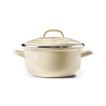 BK Indigo Cocotte Ronde Allemande Emaillée Héritage Néerlandaise avec Couvercle avec Revêtement Antiadhésif en Céramique Sans PFAS, 22 cm/3.3 Litre, Induction, Va au lave-vaisselle et au four, Crème