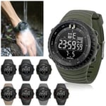 Herrklocka Vattentät Sport Militär Analog Kvarts LED Digital Armbandsur Black