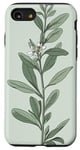 iPhone SE (2020) / 7 / 8 Leaves Botanical Plant Line Art Sage Green Wildflower Floral Case