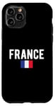 Coque pour iPhone 11 Pro Drapeau de la France avec nom de la France pour les Français et ceux qui aiment la France