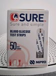 4Sure Blood Glucose Test Strips [50] SURE AND SIMPLE/LONG EXP: 12/2025 [15% OFF]