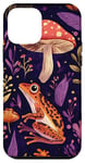 Coque pour iPhone 12 mini Violet Bohème Ethnique Grenouille et Champignon Vintage Motif