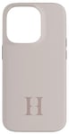 Coque pour iPhone 14 Pro Lettre H Monogramme Initiale H Beige Marron Cadeau pour Elle Femme