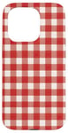 iPhone 15 Pro Red White Checkered Plaid Flannel Gingham Pattern Checker Case