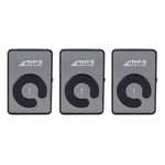 3X   Clip USB Digital Mp3 Music Player Support 8GB  TF Card Black X5O44724