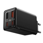 Chargeur mural GaN (P10162701113-00)2x USB, 2x Type-C, 65W, avec câble Type-C vers Type-C - Baseus - Noir