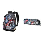 Marvel Captain America Defender FAN 2.0 HS Backpack + Square Pencil Case