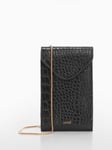 Mango Leonor Croc Mobile Phone Bag, Black