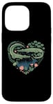 iPhone 14 Pro Max Cute Alligator Heart Crocodile Gator for Kids Case