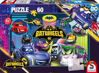 Schmidt Spiele 56488 Batwheels, Batmobile Contre Légion des Buses Puzzle 60 pièces pour Enfants, Multicolore, Fits 36"x96"(8ft) Table