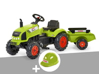 Tracteur enfant Claas Arion 410 avec remorque 2 à 5 ans Falk + Casque
