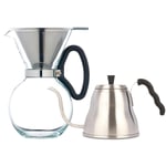 La Cafetière Pour Over 8 koppar och Gooseneck Kanna 0,7 L Stål