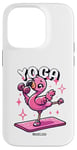 Coque pour iPhone 14 Pro Yoga Drôle Flamingo Mignon Fitness Entraînement Femmes Gym