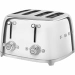 SMEG TSF03SSUK Retro Polished Stainless Steel 4 Slice Toaster