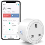 SURFOU Smart Plug Timer Socket UK with Energy Monitoring, Alexa Plug Works with