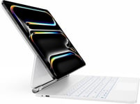 Magic Keyboard Clavier Pour Ipad Pro 13 Pouces (M4) - Étui Avec Clavier, Azerty, Pavé Tactile Click-Anywhere, Rétroéclairage En 7 Couleurs Et 3 Niveaux, Design Magnétique, Blanc