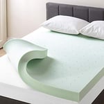 Best Price Mattress 4 Inch Ventilated Memory Foam Mattress Topper with Calming Green Tea Infusion, CertiPUR-US Certified, Full