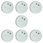 7 x Firex KF20 Smoke Alarms Optical / Photoelectric Mains with 9V Battery Backup