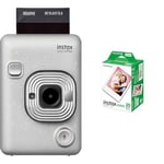 Instax mini LiPlay - Stone White with 20 Shot Pack