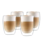 Thermo Glasses Coffee Drinks Glassware Handmade Glass Double Walled 350 ml 4pcs