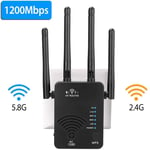 WiFi Range Extender, 1200Mbps WiFi Repeater 2.4 & 5.8GHz Dual Band Wireless Signal Booster with Ethernet Port, Support WPS One Button Easy Setup to Coverage WiFi Dead Zones(relay/AP/router mode)