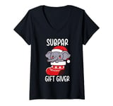 Womens Ugly Christmas Funny White Elephant Gift Subpar Gift Giver V-Neck T-Shirt