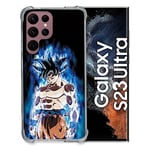 Cokitec Coque Renfocée en Verre Trempé pour Samsung Galaxy S23 Ultra Manga Dragon Ball Sangoku Noir